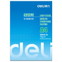 得力(deli) 7402 A4 莱茵河复印纸 70g 500张/包 8包/箱