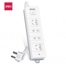 得力（deli）18251 新国标插座/插排/插线板/开关/接线板/排插/拖线板 4位2米 总控开关