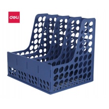 得力(deli) 9844 稳固耐用四联文件框/文件筐 蓝色