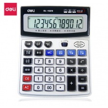 得力(deli)水晶按键12位记忆储存语音计算器 大屏音乐闹钟语音计算机 银灰1529