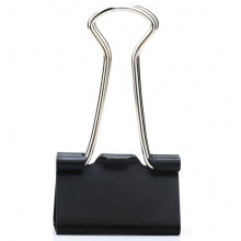 得力(deli)48只25mm黑色长尾票夹 金属票据夹燕尾夹铁夹子 中号8564