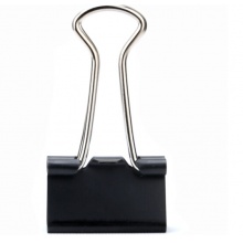 得力8562长尾夹 得力(deli)24只41mm黑色长尾票夹 金属票据夹燕尾夹铁夹子 大号8562