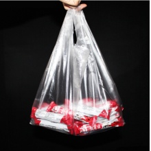 背心式透明家用中号手提白色食品袋50只/包