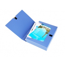 得力档案盒塑料文件盒资料盒 背宽55mm 蓝色
