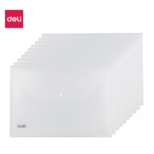 得力(deli)A4加厚文件袋 透明按扣资料袋 防水档案袋公文袋 办公用品 